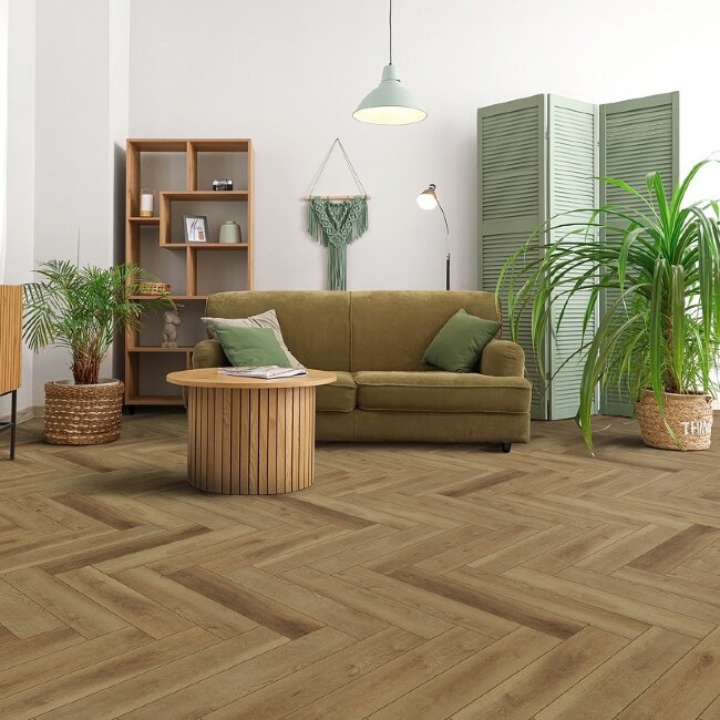 SPC ламинат Английская елка Aberhof Verde Geona