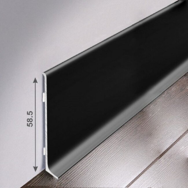 Плинтус Bonkeel Prof AL60 Алюминиевый Черный 