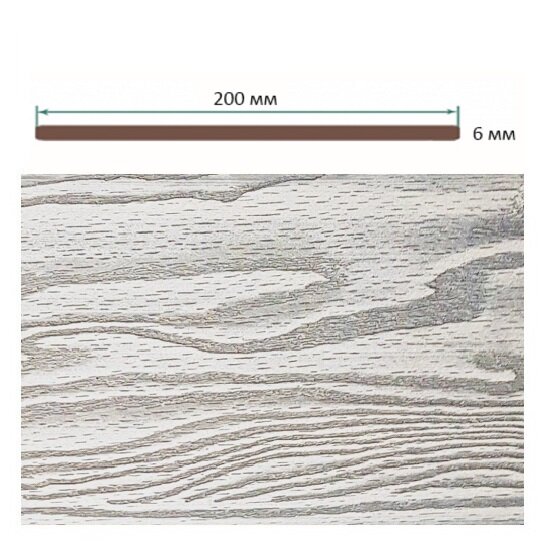 Декоративная панель TerraPol 3D Дуб белёный 3000х200х6 мм
