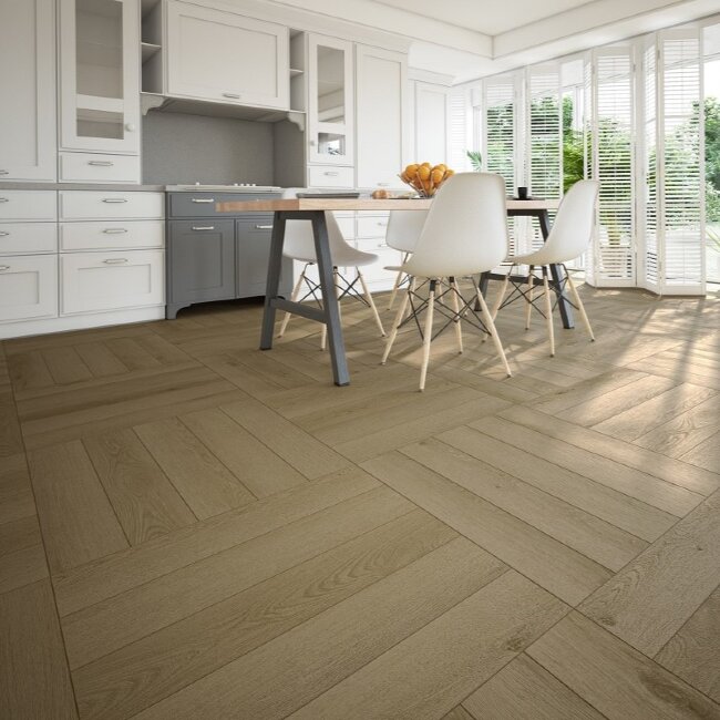 Кварцвиниловая плитка Английская елка Aquafloor Soundless AF7502SOU Кварцвиниловая плитка Английская елка Aquafloor Soundless AF7502SOU