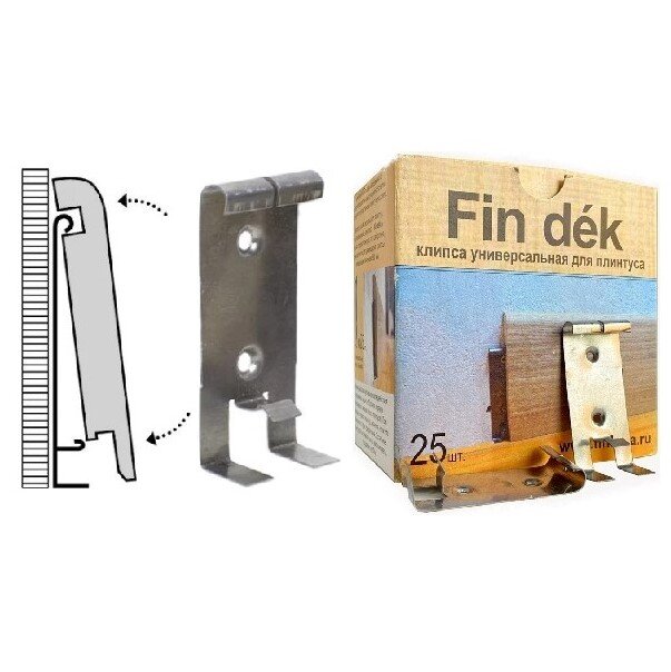 Клипсы монтажные для плинтуса Finitura “Fin Dek” (25 шт.) Клипсы монтажные для плинтуса Finitura “Fin Dek” (25 шт.)